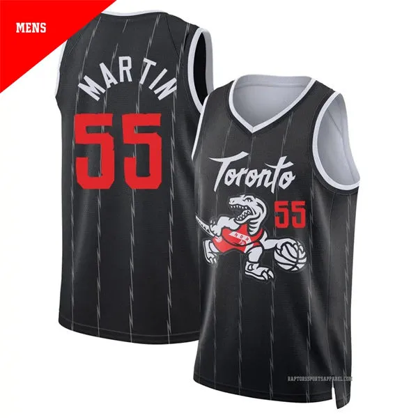 Mens Toronto Raptors #55 Alijah Martin Black 2025-26 City Edition Swingman Jersey
