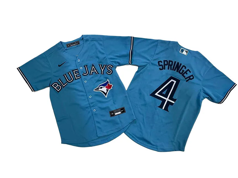 Youth Toronto Blue Jays 4# George Springer Nike Powder Blue Alternate Jersey