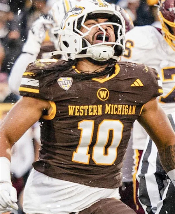Western Michigan Broncos #10 Brady Jones 2025 Brown Football Game Jersey