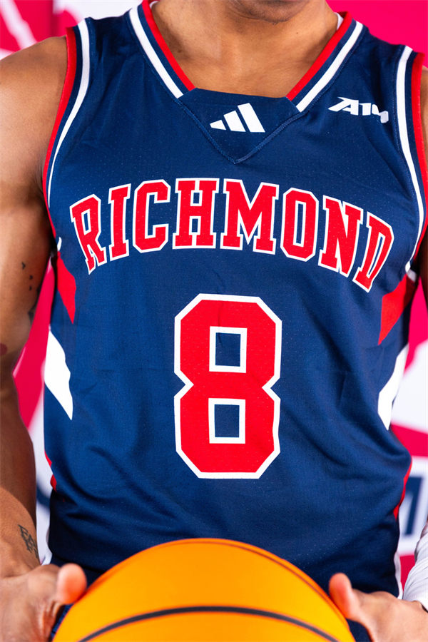 Mens Youth Richmond Spiders Custom 2025 Navy Red Throwback Basketball Jersey