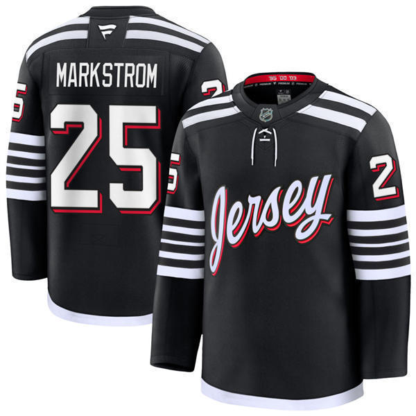 Mens New Jersey Devils #25 Jacob Markstrom Fanatics  Black Alternate Premier Player Jersey