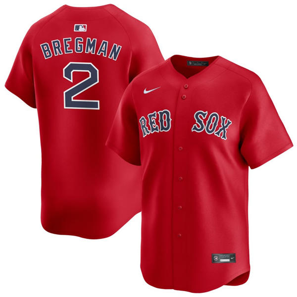 Mens Boston Red Sox #2 Alex Bregman Nike Red Alternate with Name Limted Jersey
