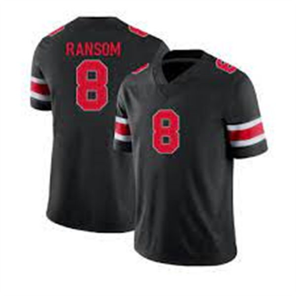 Mens Ohio State Buckeyes #8 Lathan Ransom F.U.S.E. Limited Blackout College Football Game Jersey)
