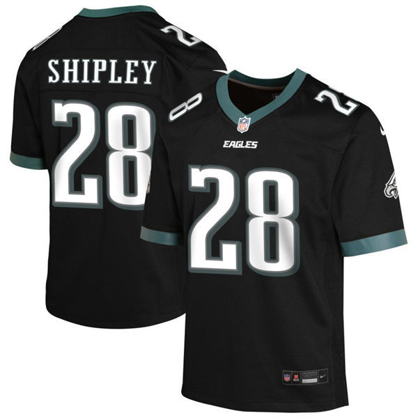 Youth Philadelphia Eagles #28 Will Shipley Nike Black Limited Player Jersey