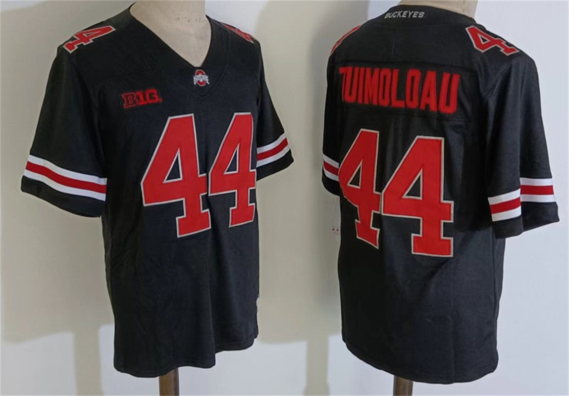 Mens Ohio State Buckeyes #44 JT Tuimoloau F.U.S.E. Limited Blackout College Football Game Jersey (1)
