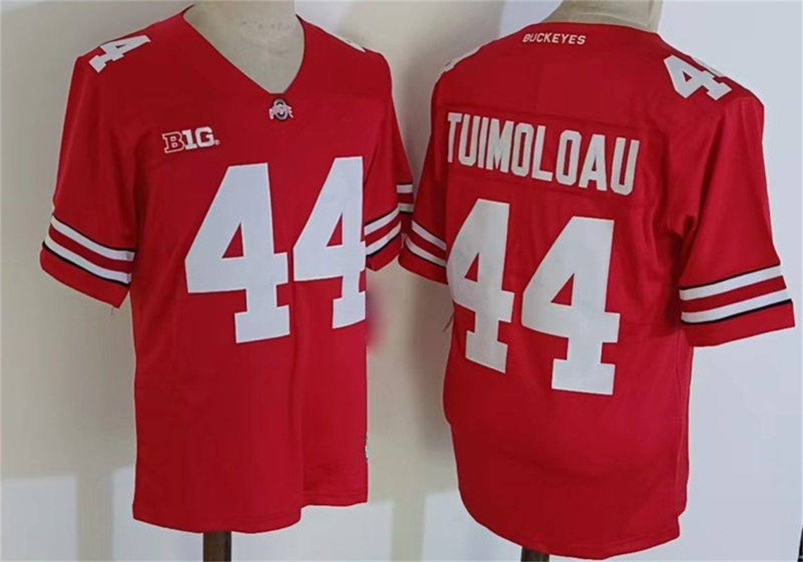 Mens Ohio State Buckeyes #44 JT Tuimoloau F.U.S.E. Limited Scarlet College Football Game Jersey (2)