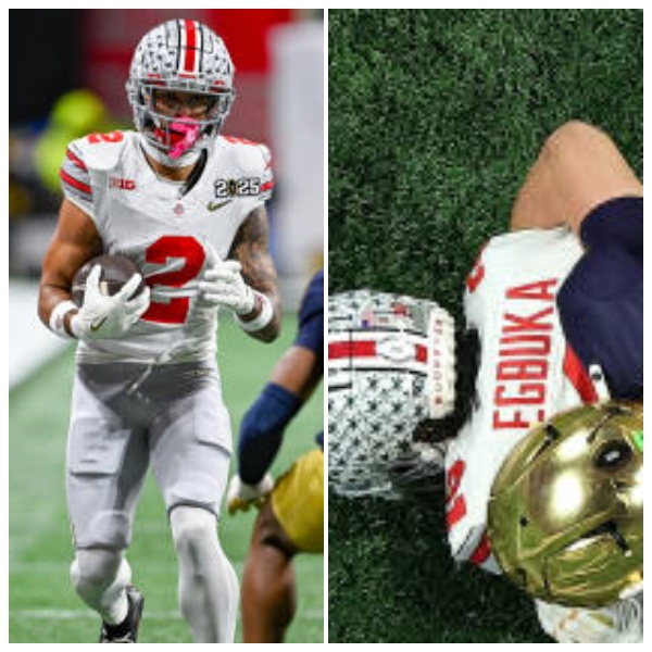 Mens Ohio State Buckeyes #2 Emeka Egbuka White Diamonds Playoff Game Jersey