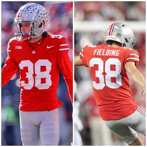 Mens Ohio State Buckeyes #38 Jayden Fielding F.U.S.E. Limited Scarlet College Football Game Jersey