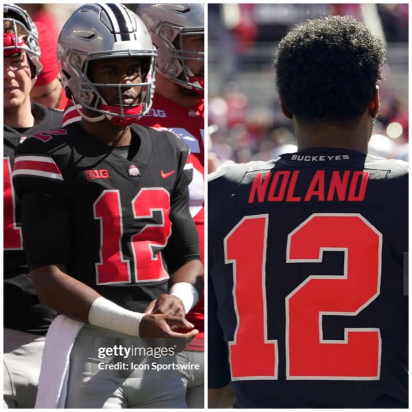 Mens Ohio State Buckeyes #12 Air Noland F.U.S.E. Limited Blackout College Football Game Jersey