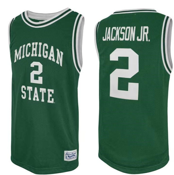 Mens Youth Michigan State Spartans #2 Jaren Jackson Jr Green College Basketball Classic Retro Jersey