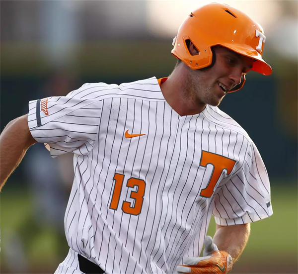 Tennessee Volunteers #13 Reese Chapman	White Pinstripe T Logo Baseball Game Jersey