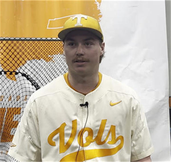 Tennessee Volunteers #12 Liam Doyle Nike Cream Vols College Baseball Game Jersey