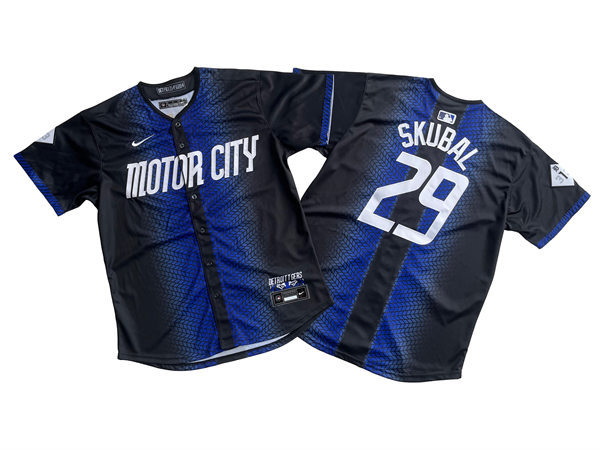 Youth Detroit Tigers #29 Tarik Skubal Nike Navy City Connect Limited Jersey