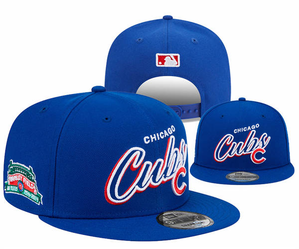Embroidered MLB Chicago Cubs Royal 100TH Anniversary Snapback Hat YD20451
