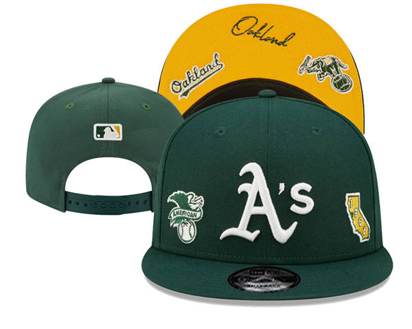 Embroidered Athletics Green Yellow 1960 Anniversary Snapback Hat YD250303