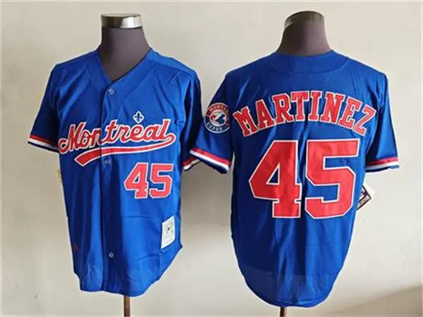 Men's Montreal Expos #45 PEDRO MARTINEZ 1994 Royal Cooperstown Collection Mesh Batting Practice Jersey 