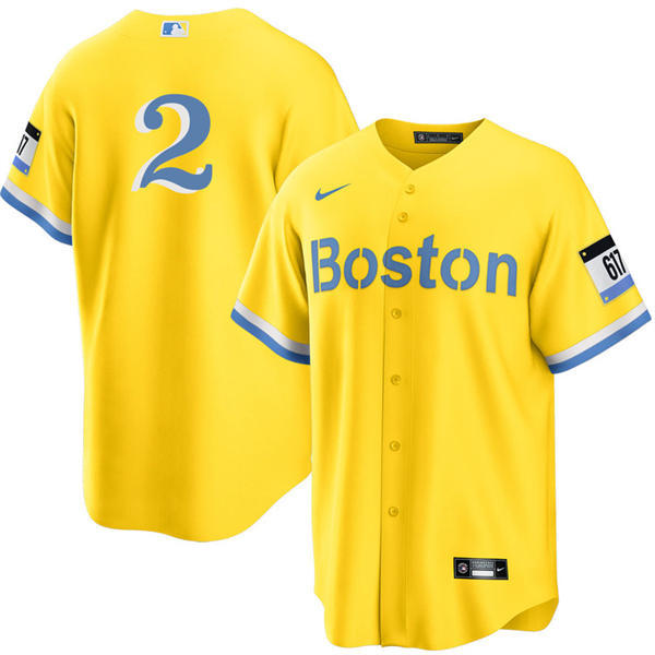Youth Boston Red Sox #2 Alex Bregman Yellow City Connect Limted Player Jersey