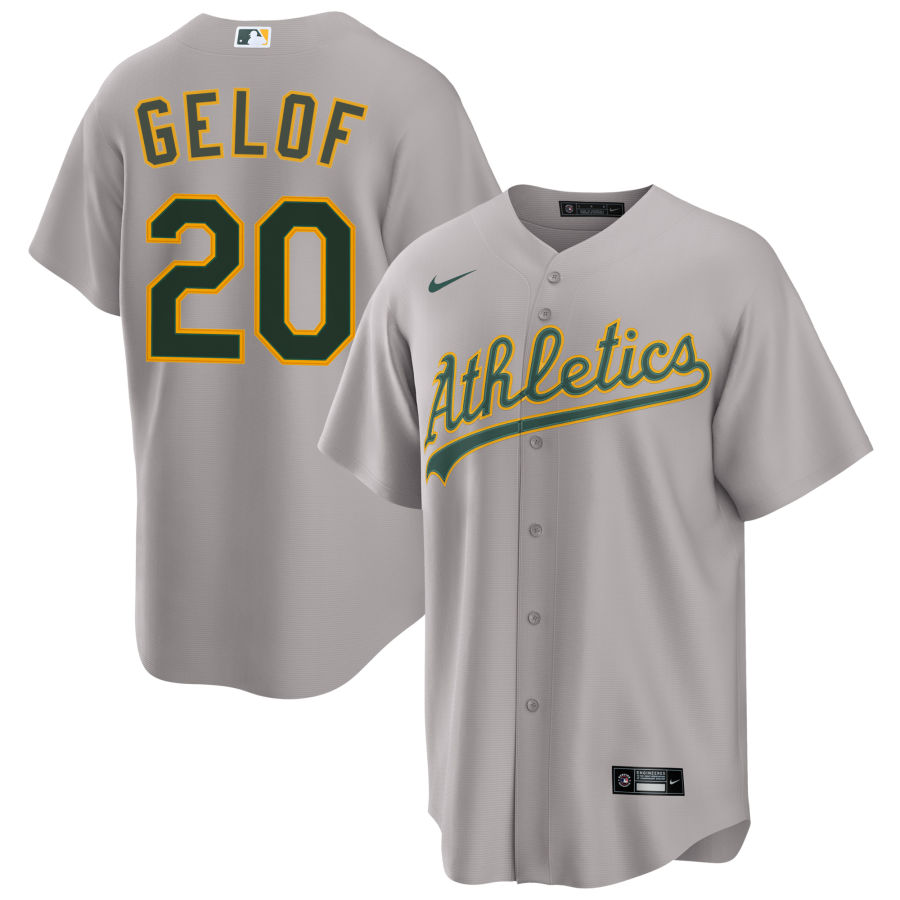 Men's Athletics #20 Zack Gelof Nike 2025 Gray Road Limited Jersey