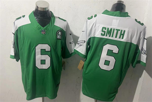 Youth Philadelphia Eagles #6 DeVonta Smith Green White Gratitude Limited Jersey