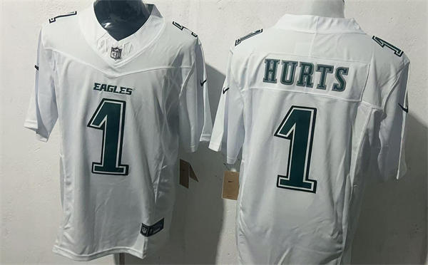 Youth Philadelphia Eagles #1 Jalen Hurts Nike Tundra White Fashion Limited Jersey