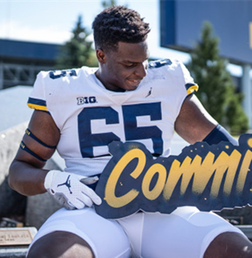 Mens Youth Michigan Wolverines #65 Andrew Babalola White College Football Game Jersey