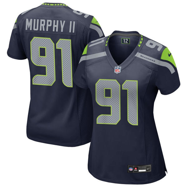 Women's Seattle Seahawks #91 Byron Murphy II Nike Navy Limited Jersey