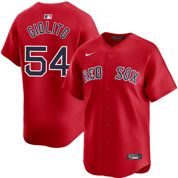 Mens Boston Red Sox #54 Lucas Giolito Nike Red Alternate with Name Limted Jersey
