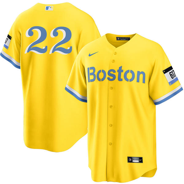 Mens Boston Red Sox #22 Garrett Whitlock Yellow City Connect Limted Player Jersey