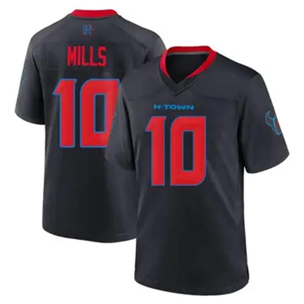 Mens Houston Texans #10 Davis Mills Nike Navy Red 2nd Alternate H-Town F.U.S.E. Limited Player Jersey