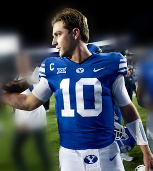 BYU Cougars #10 Treyson Bourguet Royal College Football Game Jersey