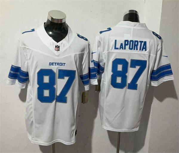 Youth Detroit Lions #87 Sam LaPorta Nike White Vapor F.U.S.E. Limited Jersey