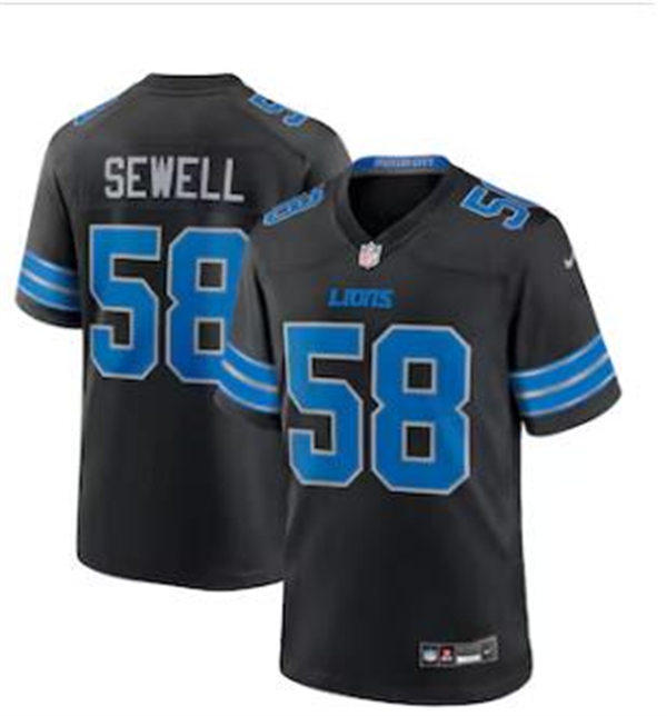 Youth Detroit Lions #58 Penei Sewell Nike Black 2nd Alternate Vapor F.U.S.E. Limited Jersey