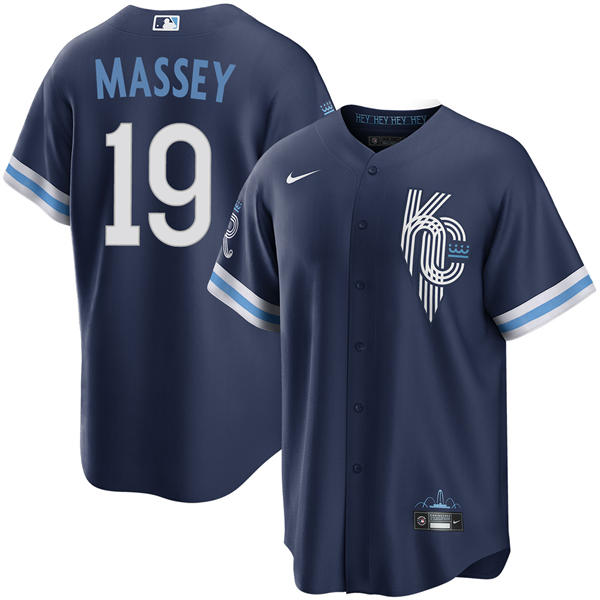 Mens Kansas City Royals #19 Michael Massey Nike Navy City Connect Limited Jersey