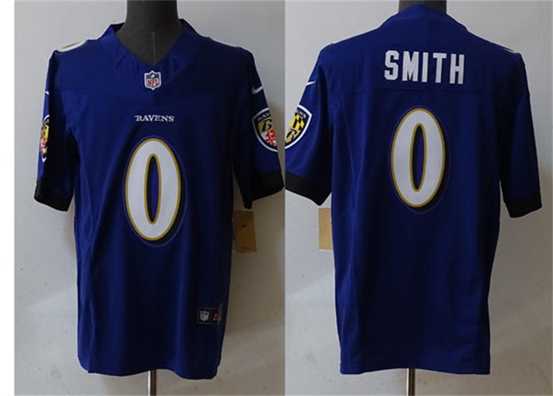 Youth Baltimore Ravens #0 Roquan Smith Nike Purple Limited Jersey