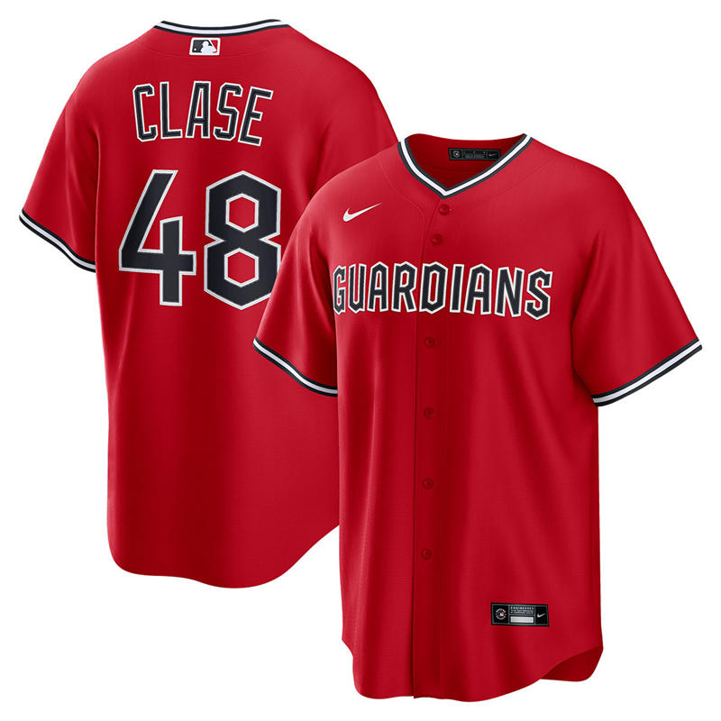 Womens Cleveland Guardians #48 Emmanuel Clase Nike 2025 Red Alternate Limited Player Jersey