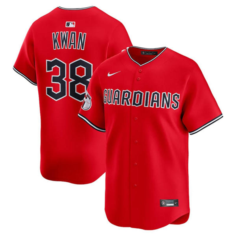 Youth Cleveland Guardians #38 Steven Kwan Nike 2025 Red Alternate Limited Player Jersey