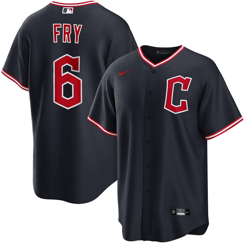Youth Cleveland Guardians #6 David Fry Nike 2025 Navy Alternate Limited Player Jersey