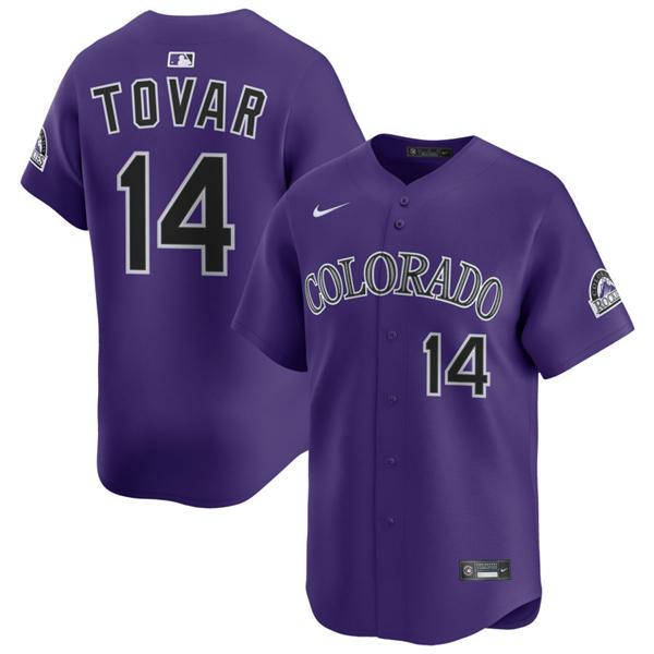 Mens Colorado Rockies #14 Ezequiel Tovar Nike Purple Alternate Vapor Limited Jersey