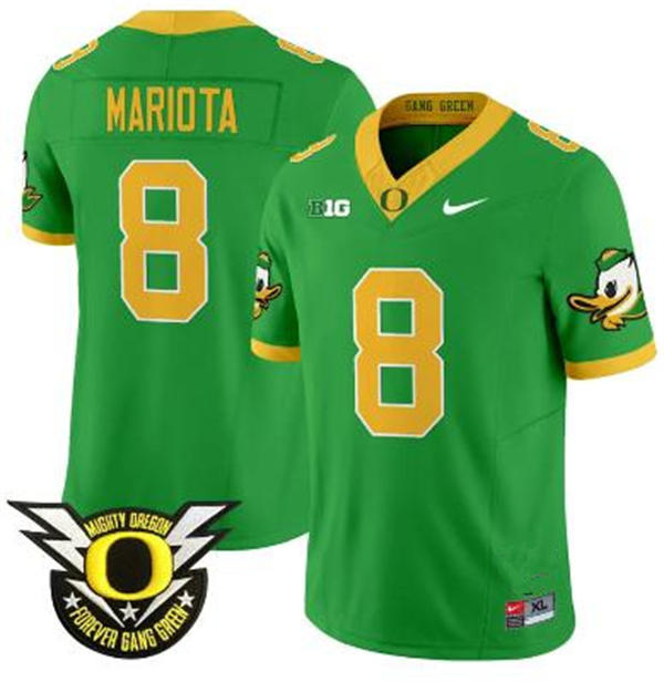 Mens Oregon Ducks #8 Marcus Mariota 2024 GANG GREEN Retro F.U.S.E. Limmited Football Game Jersey Mens Oregon Ducks #8 Marcus Mariota 2024 GANG GREEN Retro F.U.S.E. Limmited Football Game Jersey