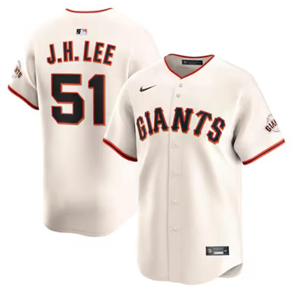 Youth San Francisco Giants #51 Jung-hoo Lee Nike Cream Home Limited Player Jersey