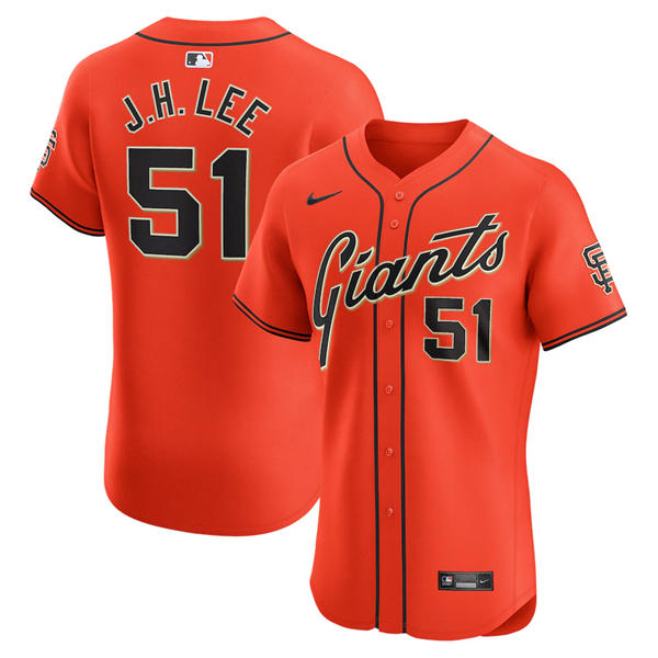 Youth San Francisco Giants #51 Jung-hoo Lee Nike Orange Alternate Elite Player Jersey