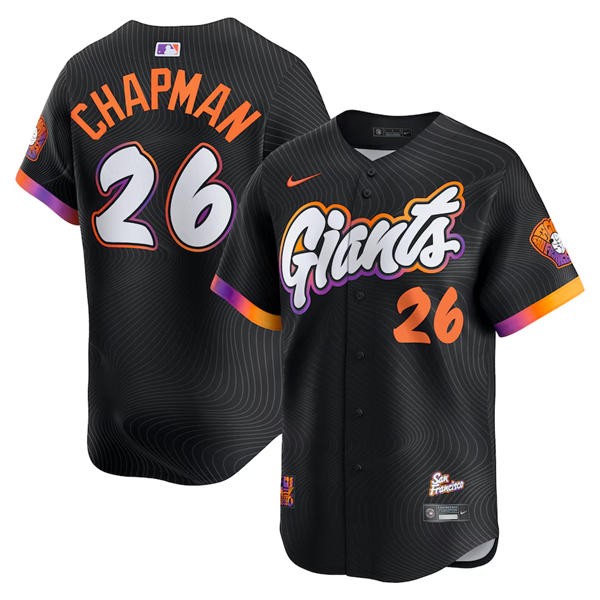 Mens San Francisco Giants #26 Matt Chapman Nike Anthracite 2025 City Connect Limited Player Jersey