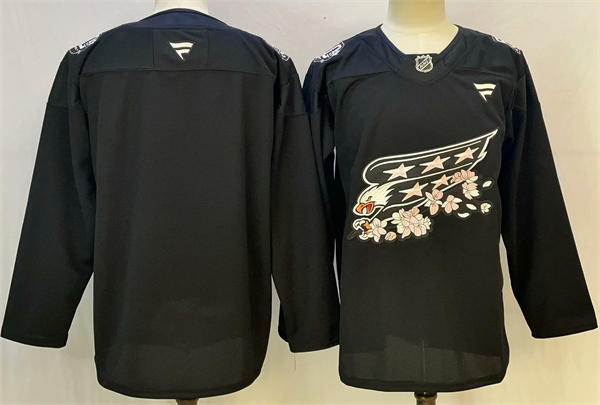 Men's Washington Capitals Blank Fantics Black Cherry Blossom 50th Anniversary Edition Jersey