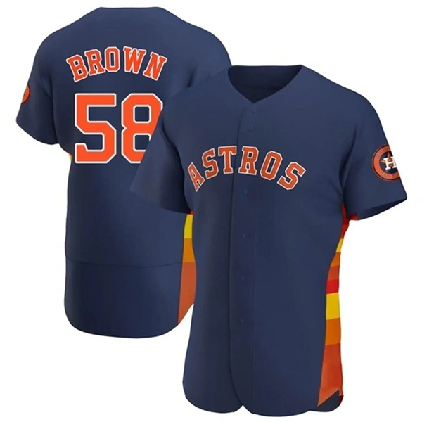 Youth Houston Astros #58 Hunter Brown Nike Navy Alternate Limited Player Jersey