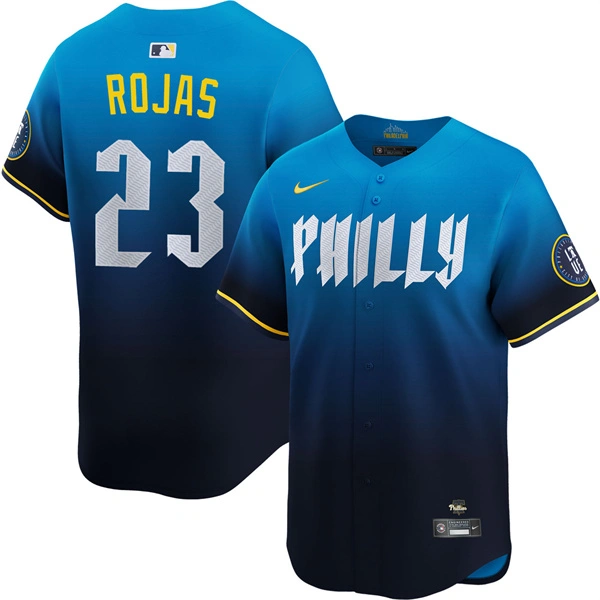 Mens Philadelphia Phillies #23 Johan Rojas Nike Blue City Connect Limited Player Jersey