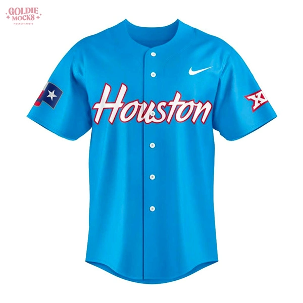 Houston Cougars Custom 2025 XII Light Blue Baseball Game Jersey