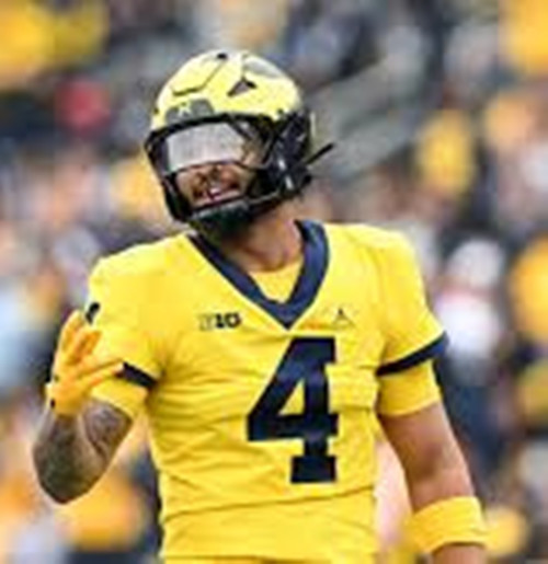 Michigan Wolverines #4 T.J.Guy Gold College Football Game Jersey
