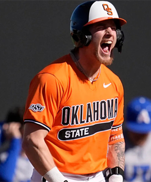 Oklahoma State Cowboys#15 Harrison Bodendorf  Orange Two Button PulloverCollege Baseball Game Jersey