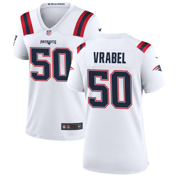 Womens New England Patriots #50 Mike Vrabel Nike White Limited Jersey