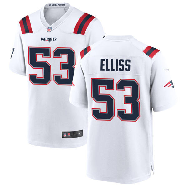 Youth New England Patriots #53 Christian Elliss Nike White Limited Jersey